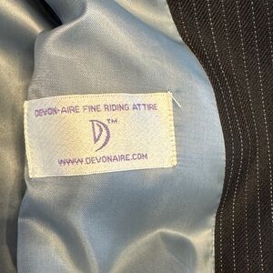 Devonaire Riding Jacket - Light Blue Lining with Dark Pinstripe Shell